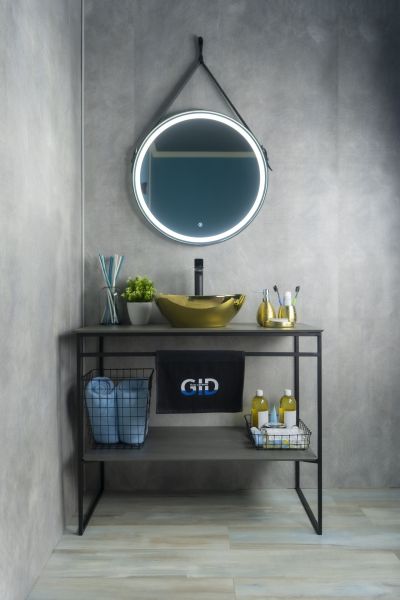 Раковина Gid Nc999 52229 накладная белая / золото 41x34x15