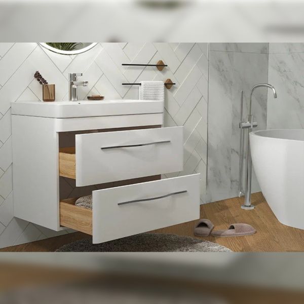 Тумба под раковину подвесная Velvex Jill tp.JIL.9595.80.2Y белый матовый, 80 см