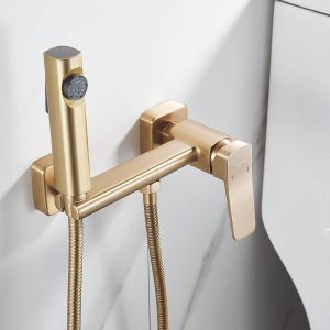 Гигиенический душ со смесителем Shevanik S9905G-1 золотой сатин
