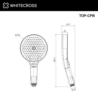 Душевая лейка Whitecross TOP-CPB брашированная медь