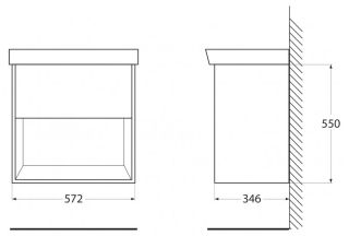 Тумба под раковину BelBagno Neon 60см Rovere Scuro NEON-600-1C-SO-RS