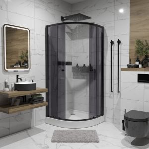 Душевой уголок Niagara NG-003-14T с поддоном 80x80см чёрный/тонированное