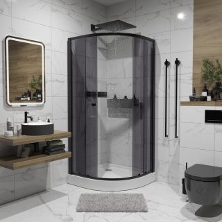Душевой уголок Niagara NG-007-14T с поддоном 90x90см чёрный/тонированное