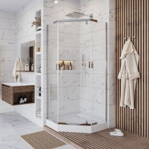 Душевой уголок Niagara NG-010-14D с поддоном 100x100см хром/прозрачное
