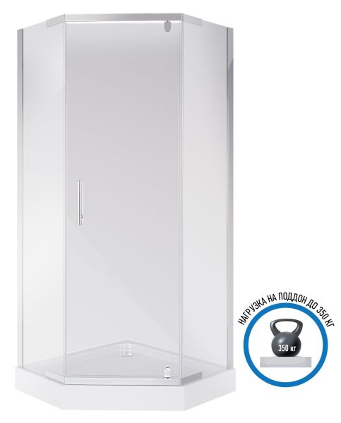Душевой уголок Niagara NG-009-14D с поддоном 90x90см хром/прозрачное