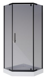 Душевой уголок Niagara NG-010-14DT с поддоном 100x100см чёрный/тонированное