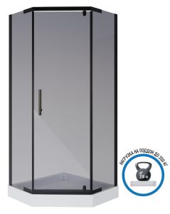 Душевой уголок Niagara NG-010-14DT с поддоном 100x100см чёрный/тонированное