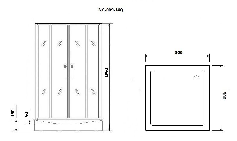 Душевой уголок Niagara NG-009-14QT 90x90 см с поддоном