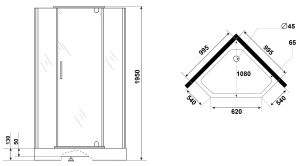 Душевой уголок Niagara NG-010-14D с поддоном 100x100см хром/прозрачное