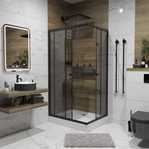 Душевой уголок Niagara NG-129-14QT с поддоном 120x80см чёрный/тонированное