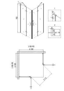 Душевой уголок Niagara Nova NG-6814-08 BLACK 100x100 см