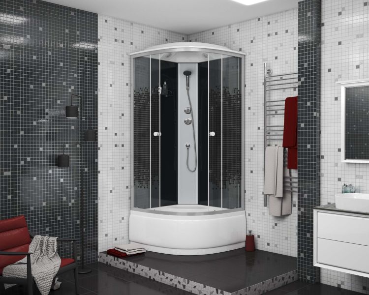 Душевая кабина Niagara NG-7509-14BLACK 100х100х215