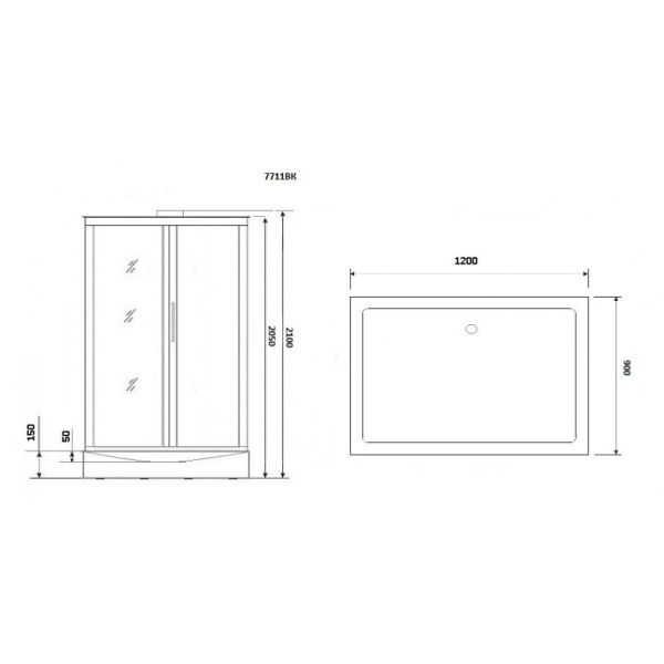 Душевая кабина Niagara Lux NG-7711WBK 120x90 см