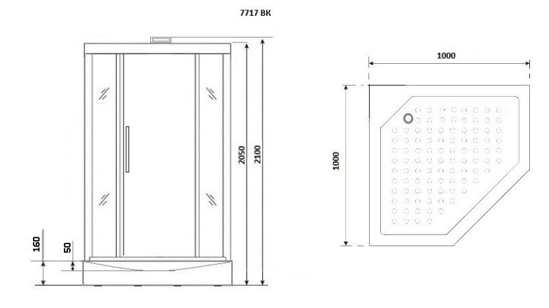 Душевая кабина Niagara Lux NG-7717GBK 100x100 см