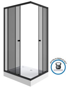 Душевой уголок Niagara NG-118-14QT с поддоном 110x80см чёрный/тонированное