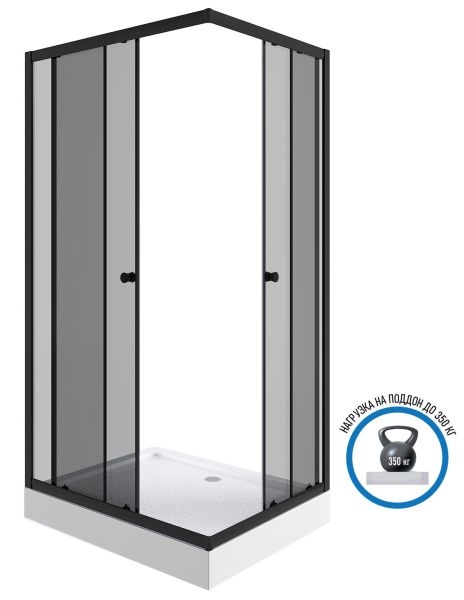 Душевой уголок Niagara NG-129-14QT с поддоном 120x80см чёрный/тонированное