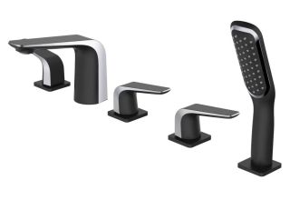 Смеситель на борт ванны Rose R1312H чёрный матовый Смеситель на борт ванны Rose R1312H чёрный матовый