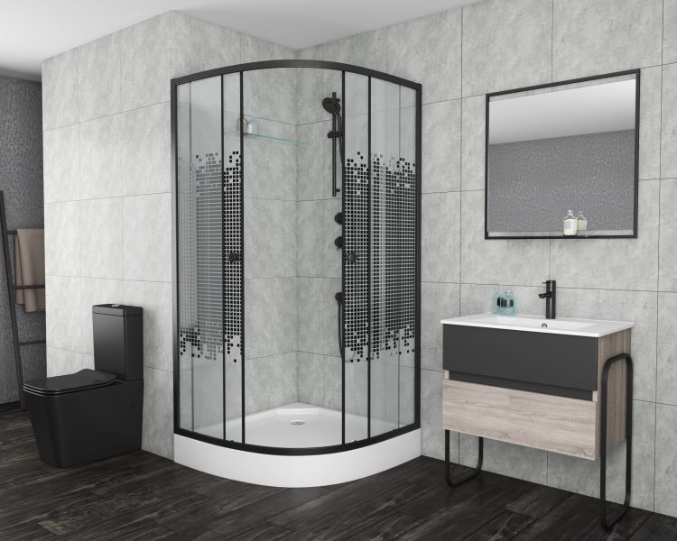 Душевой уголок Niagara NG-003-14BLACK 80х80 см