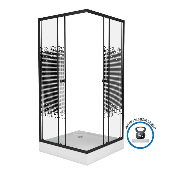 Душевой уголок Niagara NG-009-14Q black 90x90см с поддоном