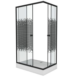 Душевой уголок Niagara NG-012-14Q BLACK 120х80 см