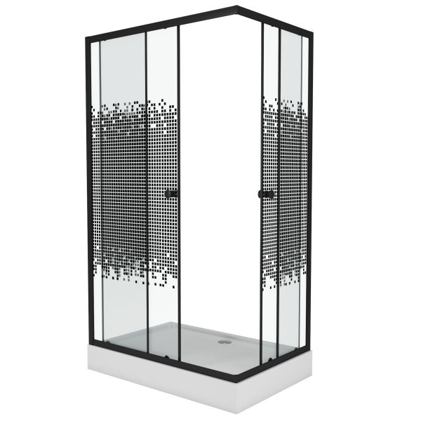 Душевой уголок Niagara NG-012-14Q BLACK 120х80 см