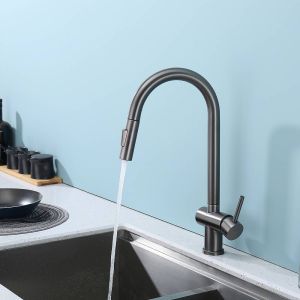 Смеситель для кухни Splenka S204.49.09 с выдвижным изливом графит