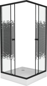 Душевой уголок 80x80 см Niagara Eco NG-008-14Q black мозаика, с поддоном