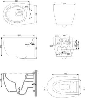 Унитаз подвесной Creo Decart WD1100+WD1101 Унитаз подвесной Creo Decart WD1100+WD1101