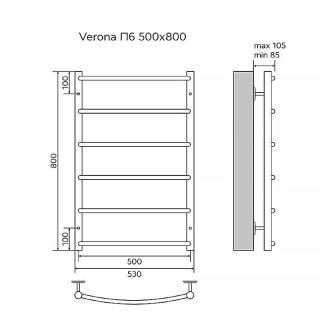 Полотенцесушитель водяной Azario Verona AZ83873W 50x80 см белый