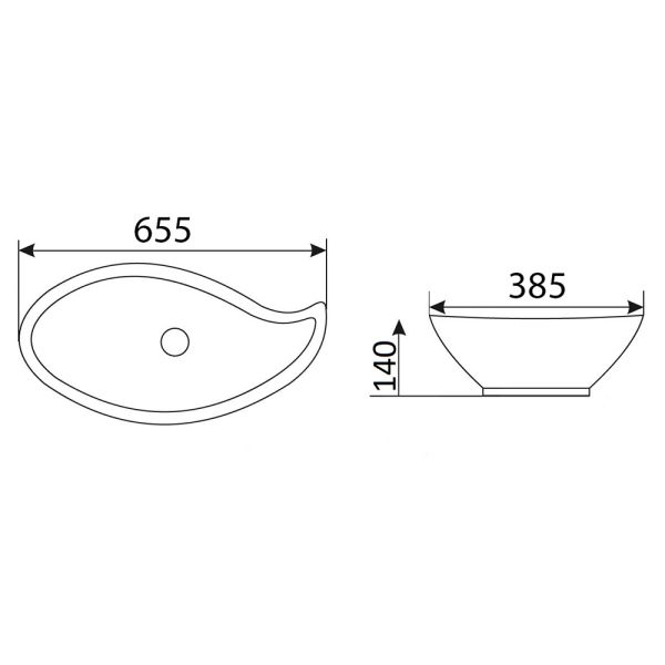 Раковина чаша Velvex 7027A, белый
