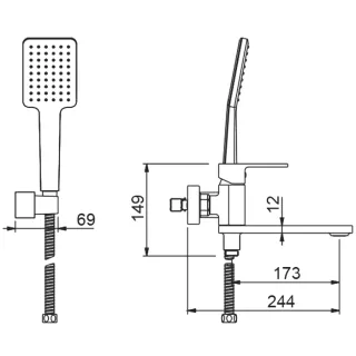 Смеситель для ванны Gappo G3283 хром