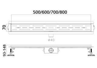 Душевой лоток Haiba HB91800 80см сатин Душевой лоток Haiba HB91800 80см сатин