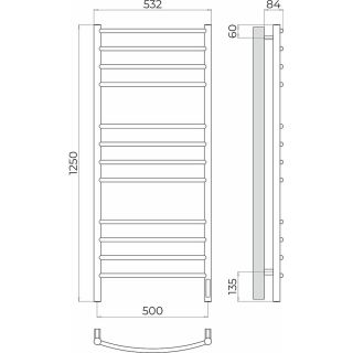 Полотенцесушитель электрический Terminus Классик 4670078544476 П12 50х125 см хром