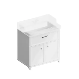 Kerama Marazzi Тумба POMPEI под умывальник напольная 80 см,1 ящик, 2 дверцы белая Kerama Marazzi Тумба POMPEI под умывальник напольная 80 см,1 ящик, 2 дверцы белая