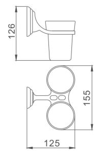 Стакан для ванной комнаты Haiba HB1508 двойной хром