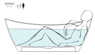 Ванна из искусственного камня Salini Noemi S-Stone 101722M 170x75см белый матовый Ванна из искусственного камня Salini Noemi S-Stone 101722M 170x75см белый матовый