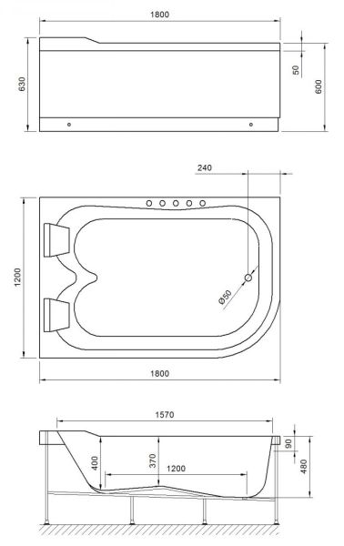 Гидромассажная ванна Royal Bath Norway De Luxe 180x120см левая белый RB331100DL-L