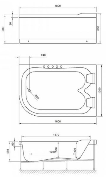 Гидромассажная ванна Royal Bath Norway Comfort 180x120см правая белый RB331100CM-R