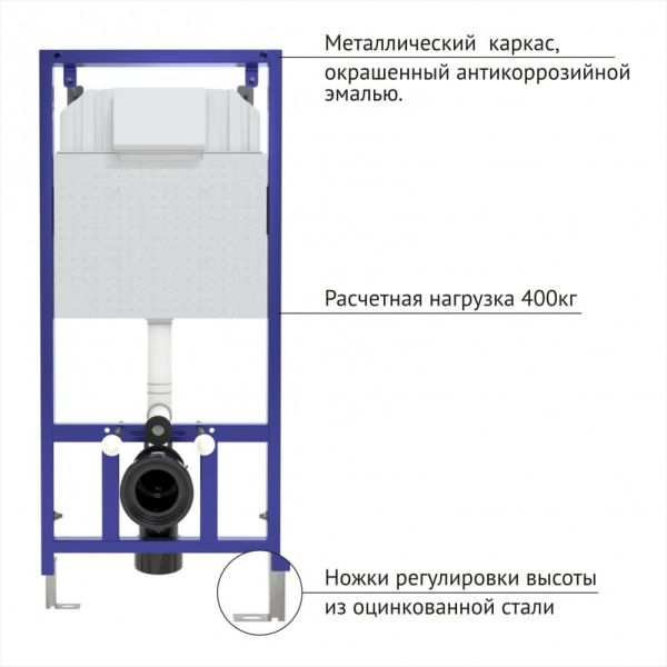 Инсталляция для унитаза Berges Novum L6 с кнопкой чёрный глянец 040216