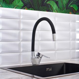 Смеситель для кухни BOOU B8274-10F-E307A хром/чёрный Смеситель для кухни BOOU B8274-10F-E307A хром/чёрный
