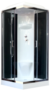 Душевая кабина Royal Bath HP стекло чёрное/прозрачное 80x80см RB80HP6-BT-CH