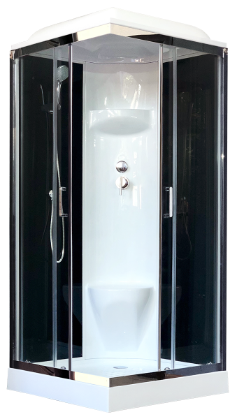 Душевая кабина Royal Bath HP стекло чёрное/прозрачное 90x90см RB90HP6-BT-CH