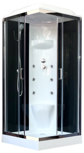 Душевая кабина Royal Bath HP стекло чёрное/прозрачное 80x80см RB80HP7-BT-CH