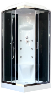 Душевая кабина Royal Bath HP стекло чёрное/прозрачное 80x80см RB80HP7-BT-CH