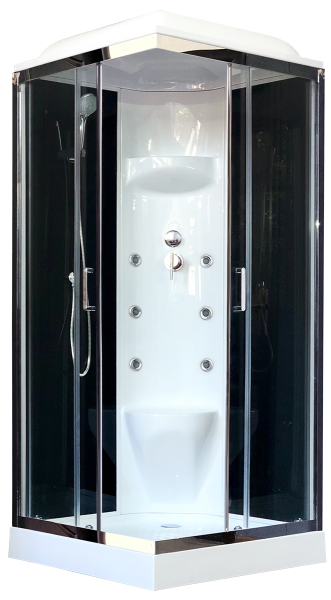 Душевая кабина Royal Bath HP стекло чёрное/прозрачное 90x90см RB90HP7-BT-CH