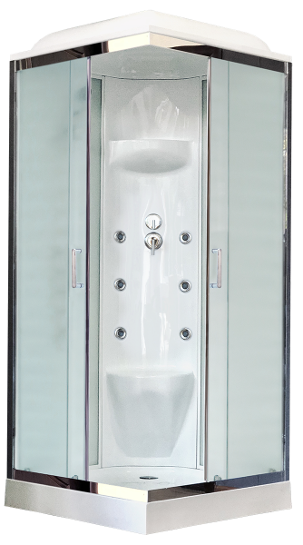 Душевая кабина Royal Bath HP стекло белое/матовое 80x80см RB80HP7-WC-CH