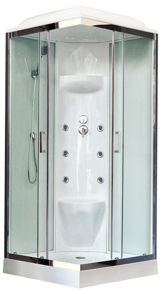 Душевая кабина Royal Bath HP стекло белое/прозрачное 80x80см RB80HP7-WT-CH
