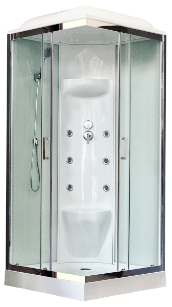 Душевая кабина Royal Bath HP стекло белое/прозрачное 90x90см RB90HP7-WT-CH