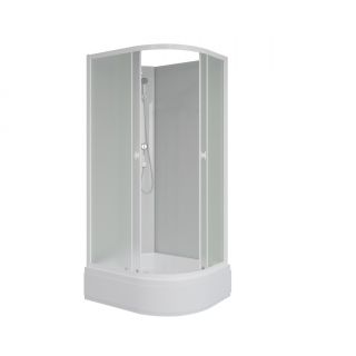 Душевая кабина Niagara Promo P90/80/26L/MT/BK 90x80 см профиль белый стекло матовое