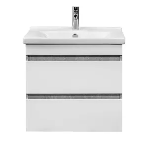 Тумба под раковину Aquanika Base AQB584352RU113 60 см бетон/белый
